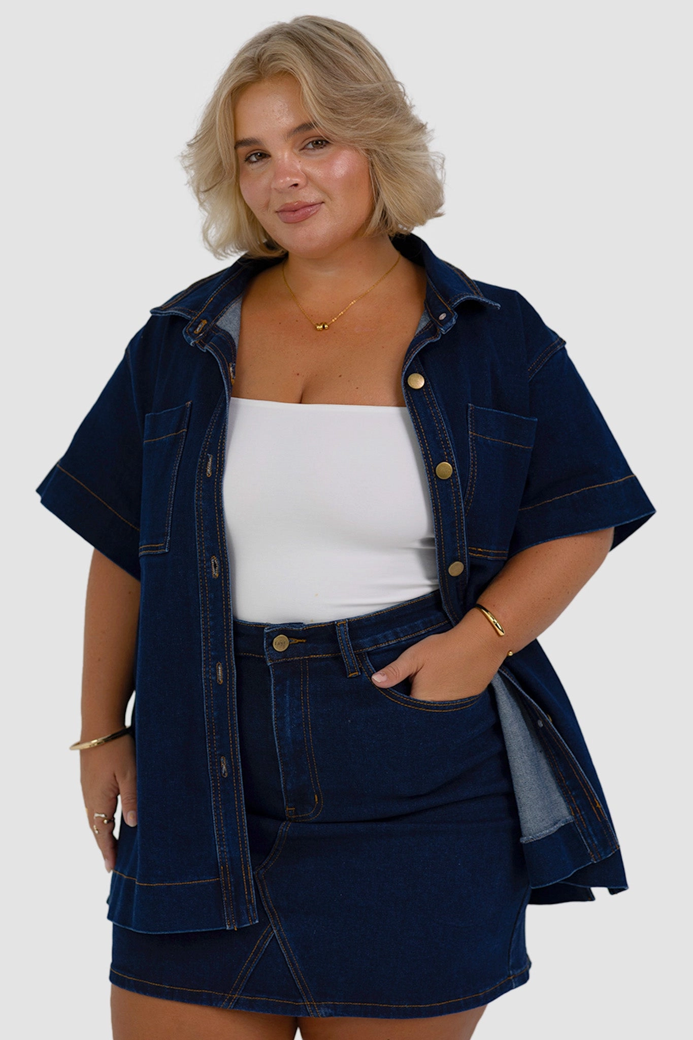 COMO DENIM SHIRT MIDNIGHT BLUE