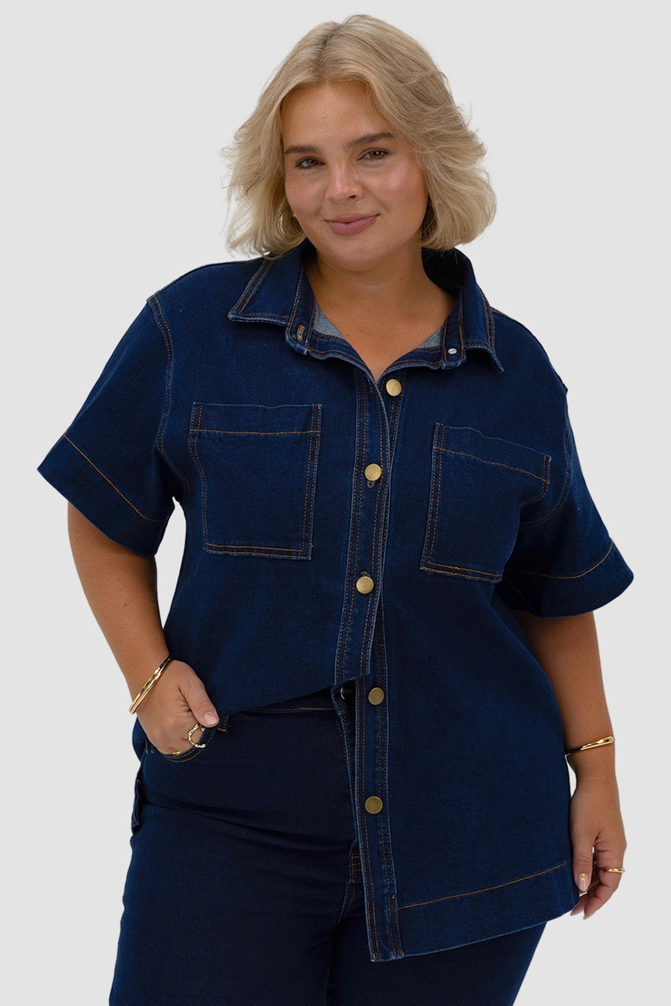 COMO DENIM SHIRT MIDNIGHT BLUE