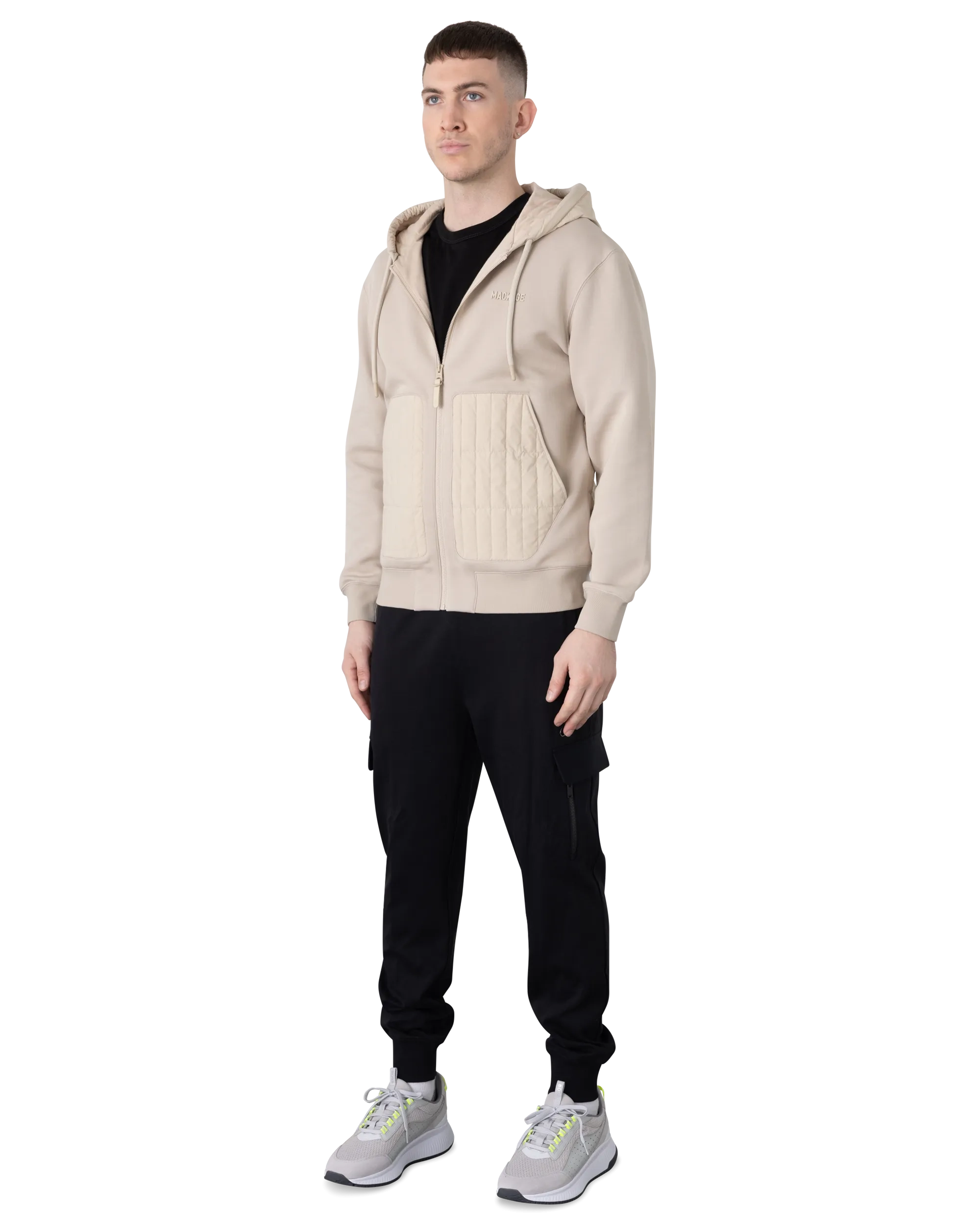 Cruz Zip-Up Hybrid Vertical Quilt Hoodie