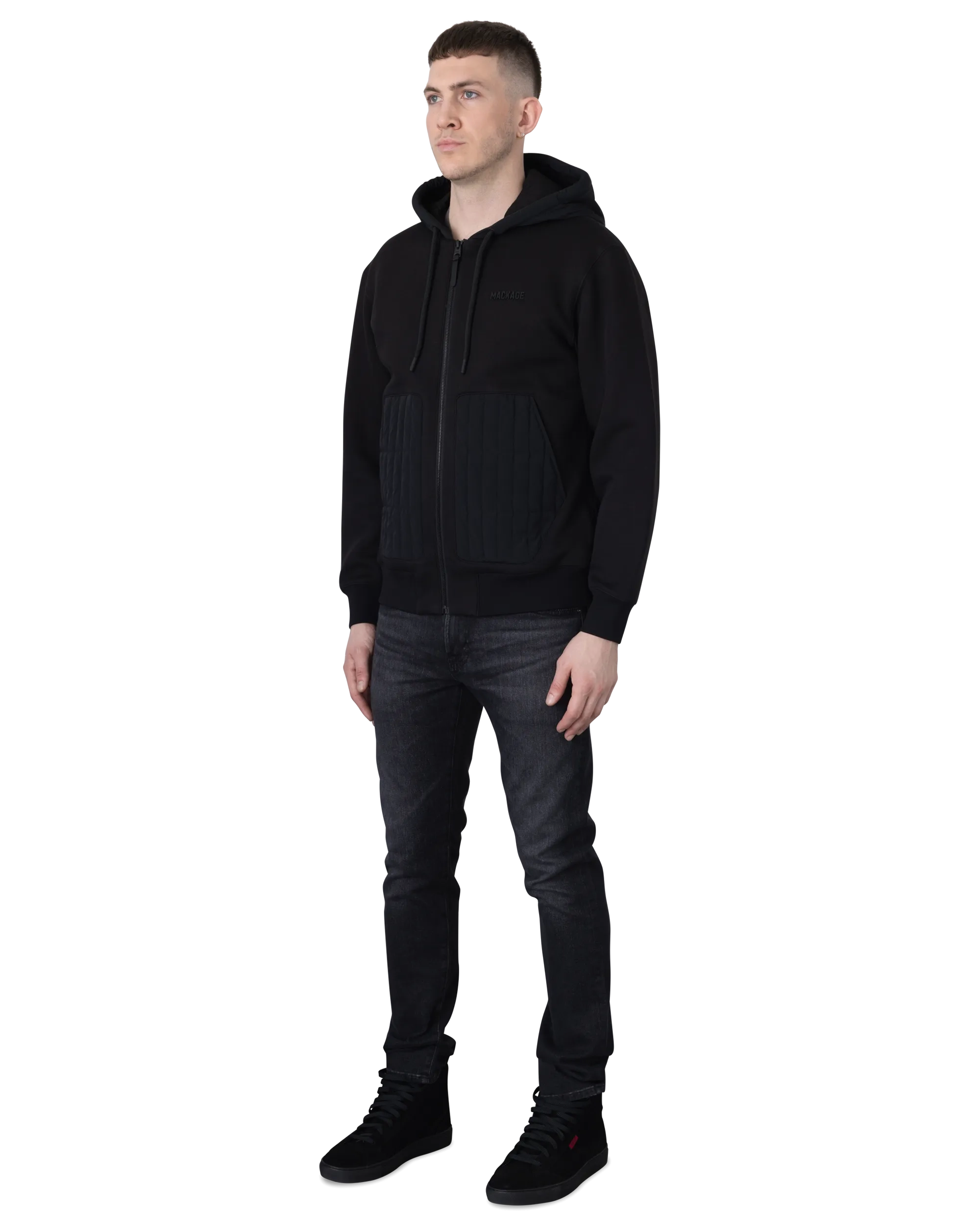 Cruz Zip-Up Hybrid Vertical Quilt Hoodie