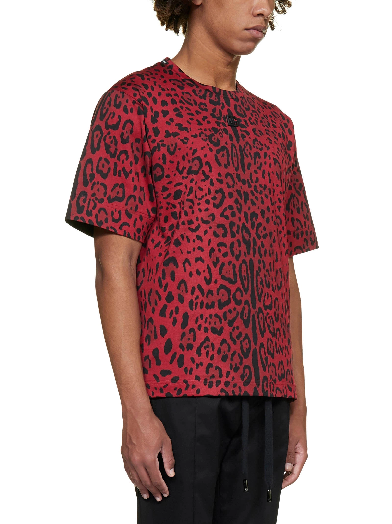 Dolce & Gabbana Leopard Printed Round Neck T-Shirt