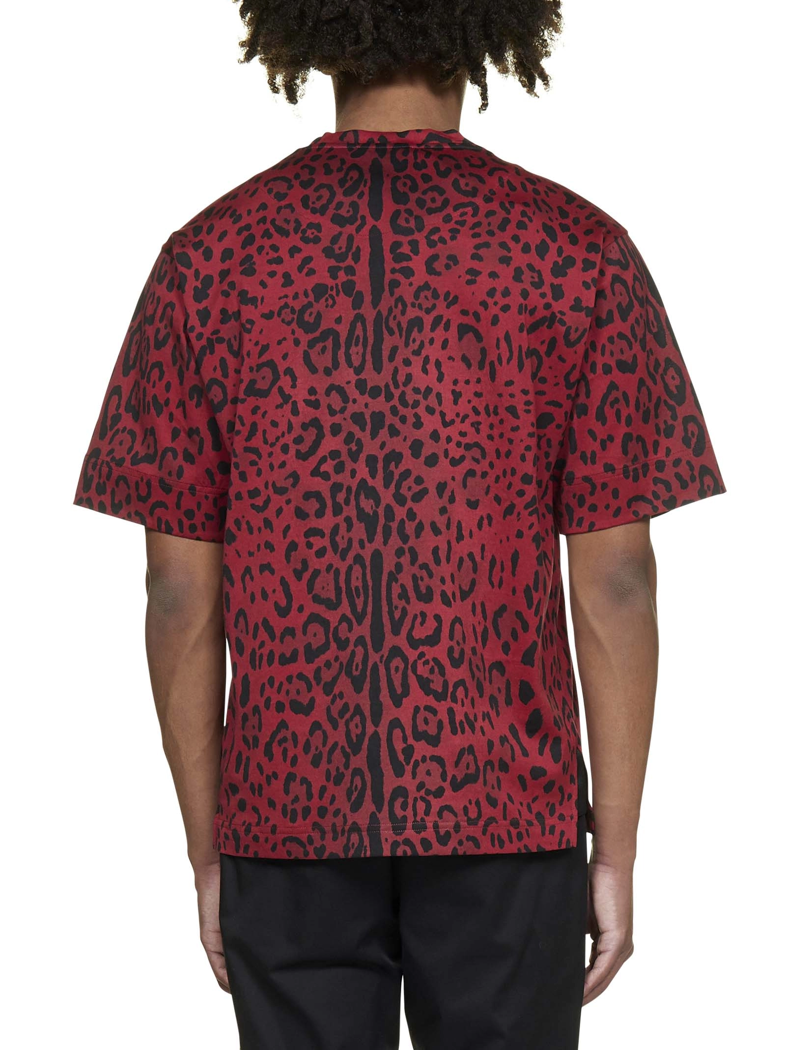 Dolce & Gabbana Leopard Printed Round Neck T-Shirt