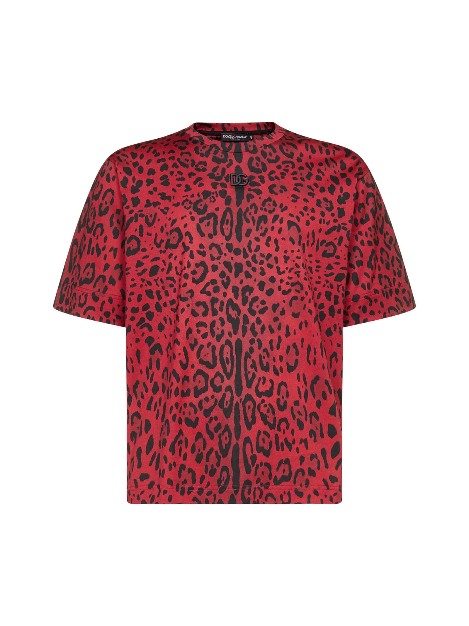 Dolce & Gabbana Leopard Printed Round Neck T-Shirt