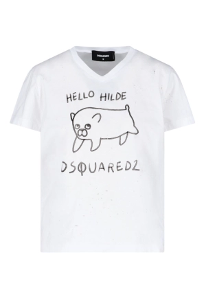 Dsquared2 Graphic Print V-Neck T-Shirt