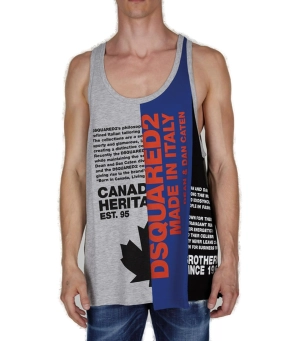Dsquared2 Logo Print Scoop Neck Tank Top