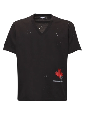 Dsquared2 Logo Print V-Neck T-Shirt