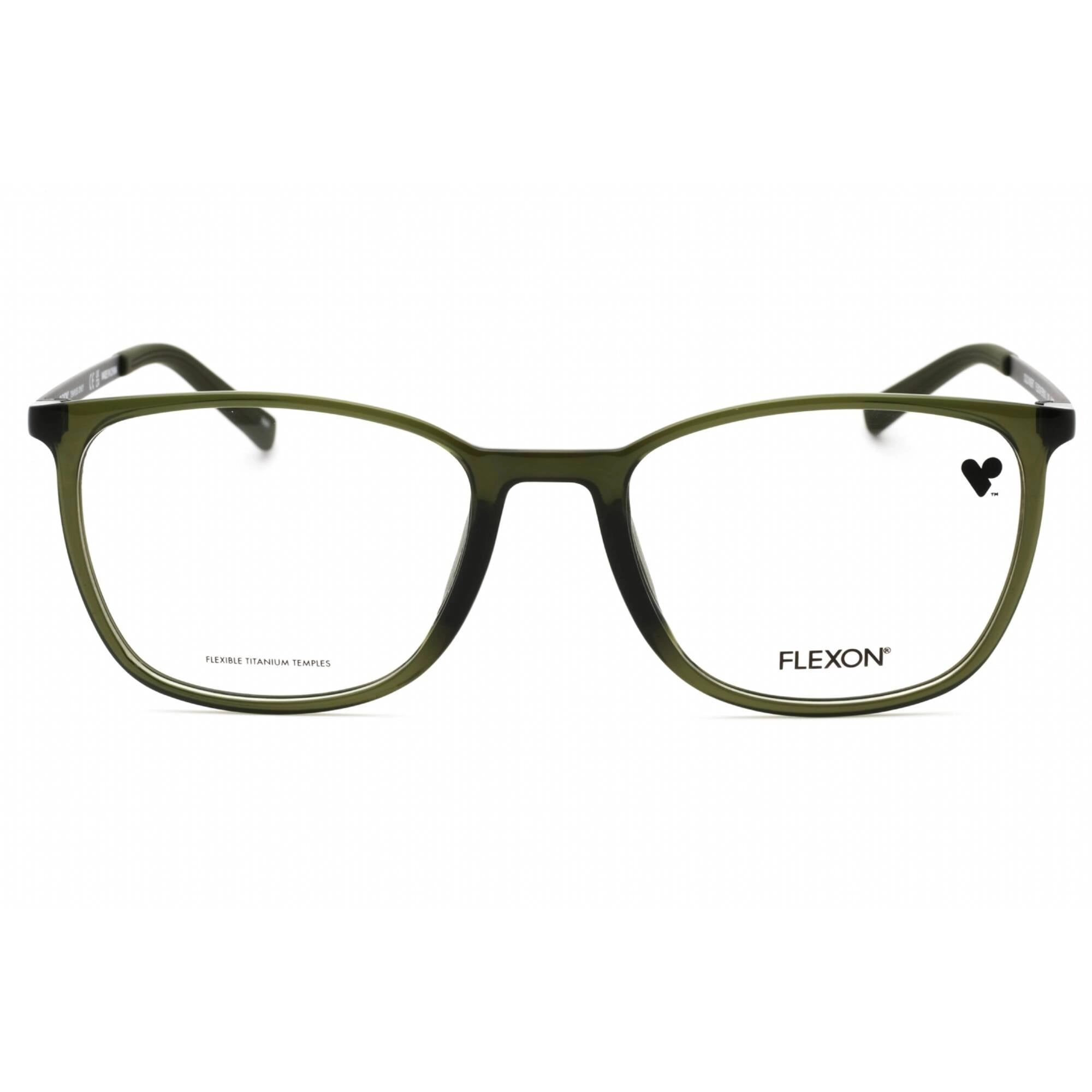 Flexon Men's Eyeglasses - Shiny Olive Acetate Rectangular Frame | FLEXON EP8013 310