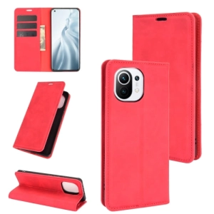 For Xiaomi Mi 11 Retro-skin Business Magnetic Suction Leather Case with Holder  Card Slots