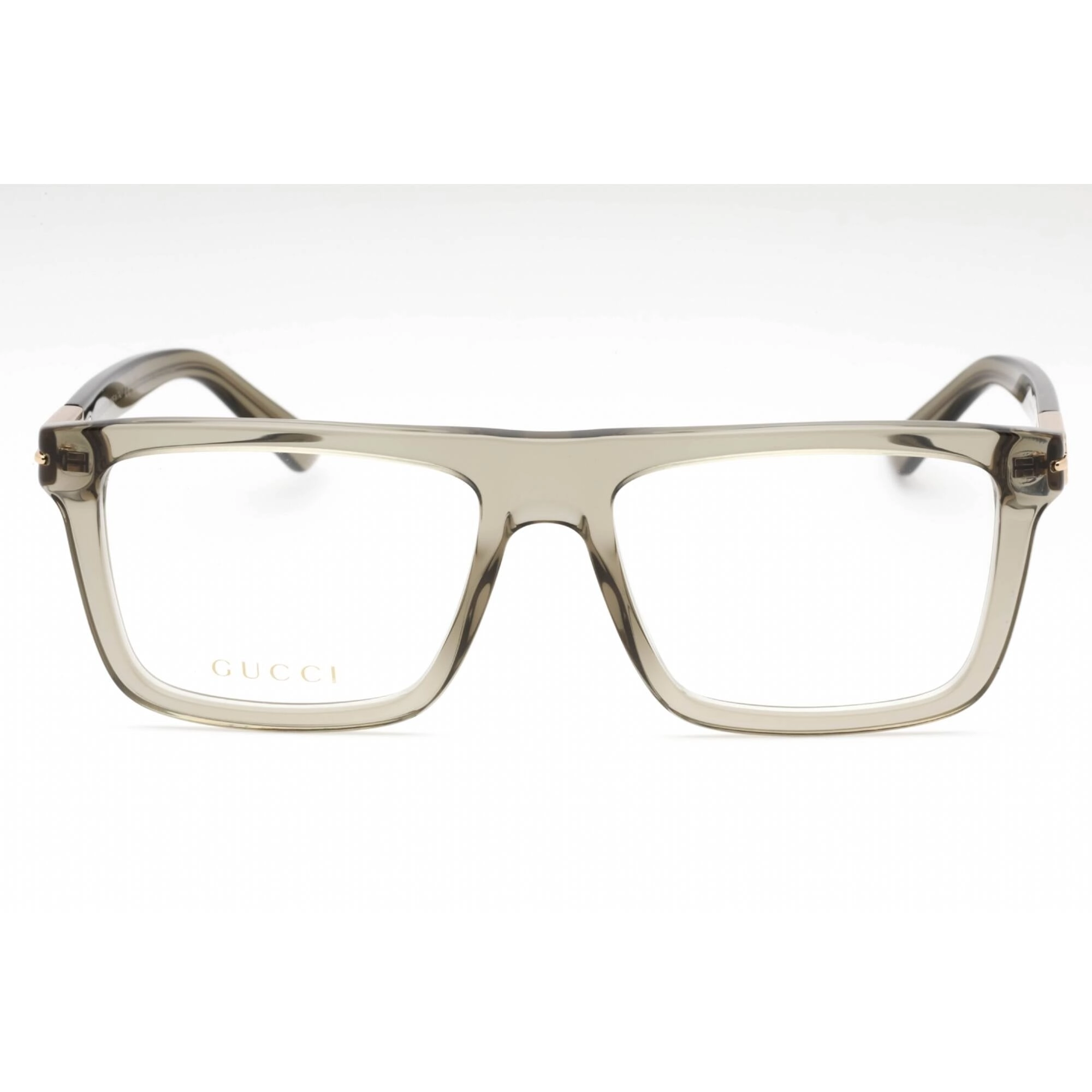 Gucci Men's Eyeglasses - Brown Rectangular Full Rim Frame Clear Lens | GG1504O 008