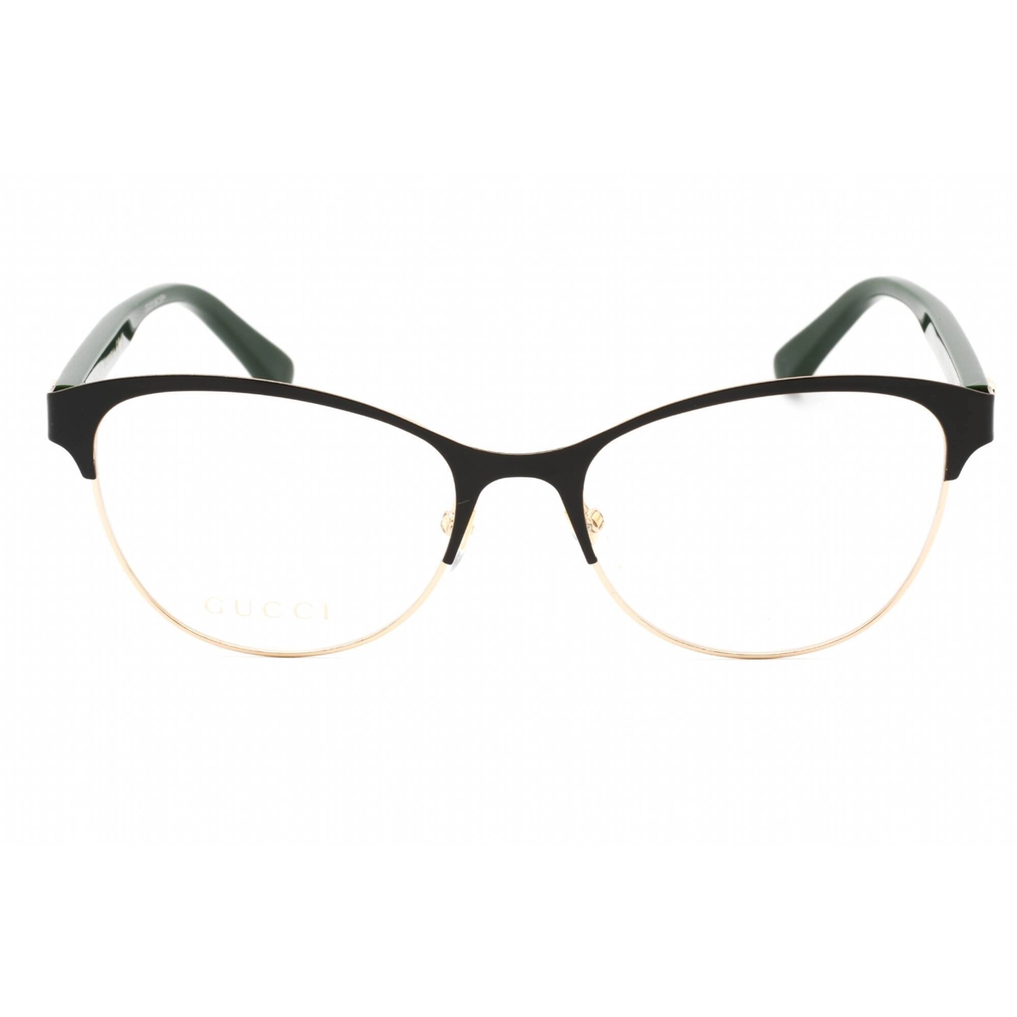 Gucci Women's Eyeglasses - Black/Green Cat Eye Full Rim Metal Frame | GG0718O 004