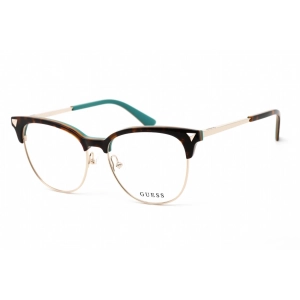 Guess Women's Eyeglasses - Clear Lens Dark Havana Metal Cat Eye Frame | GU2798 052