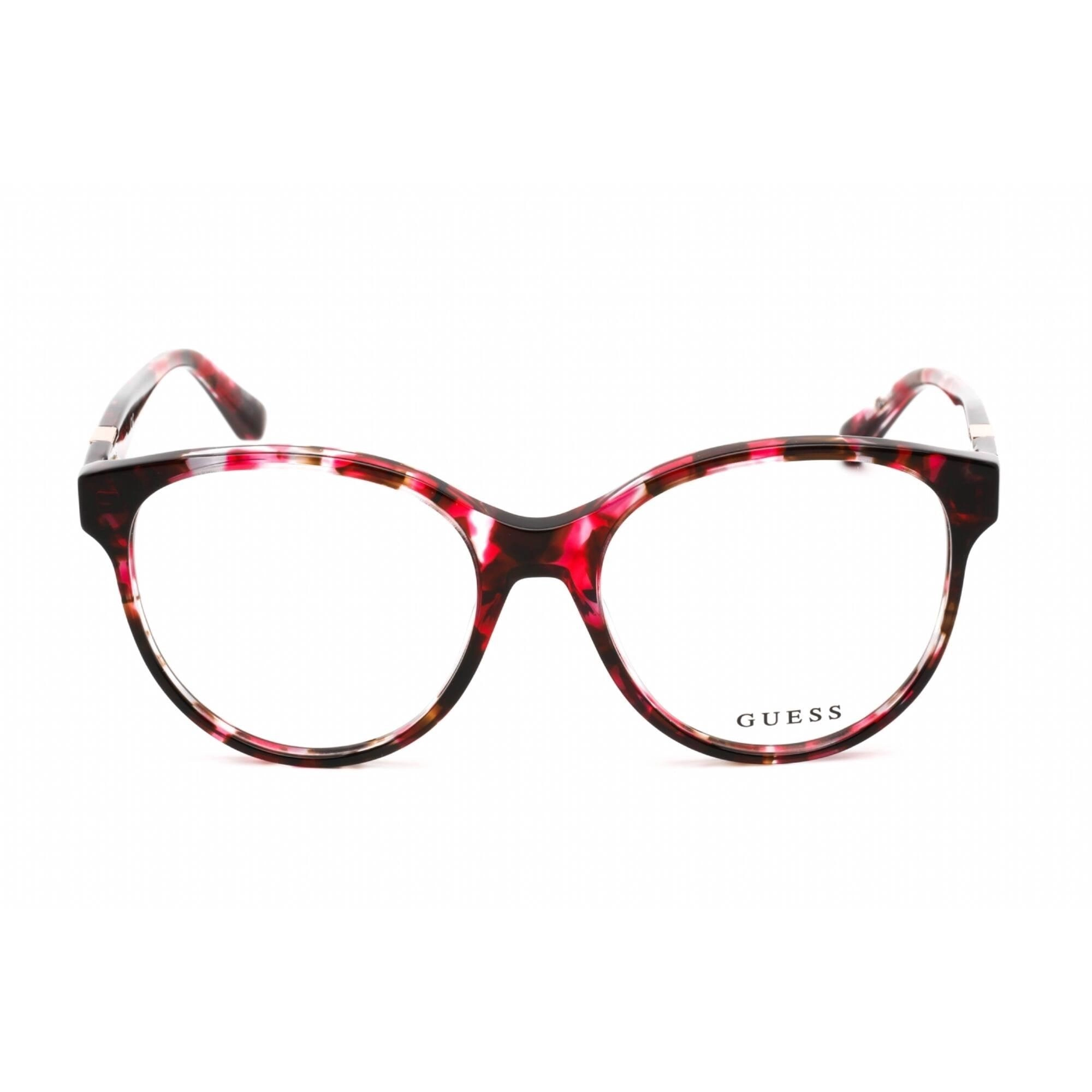 Guess Women's Eyeglasses - Full Rim Round Shape Pink Havana Plastic Frame | GU2847 074