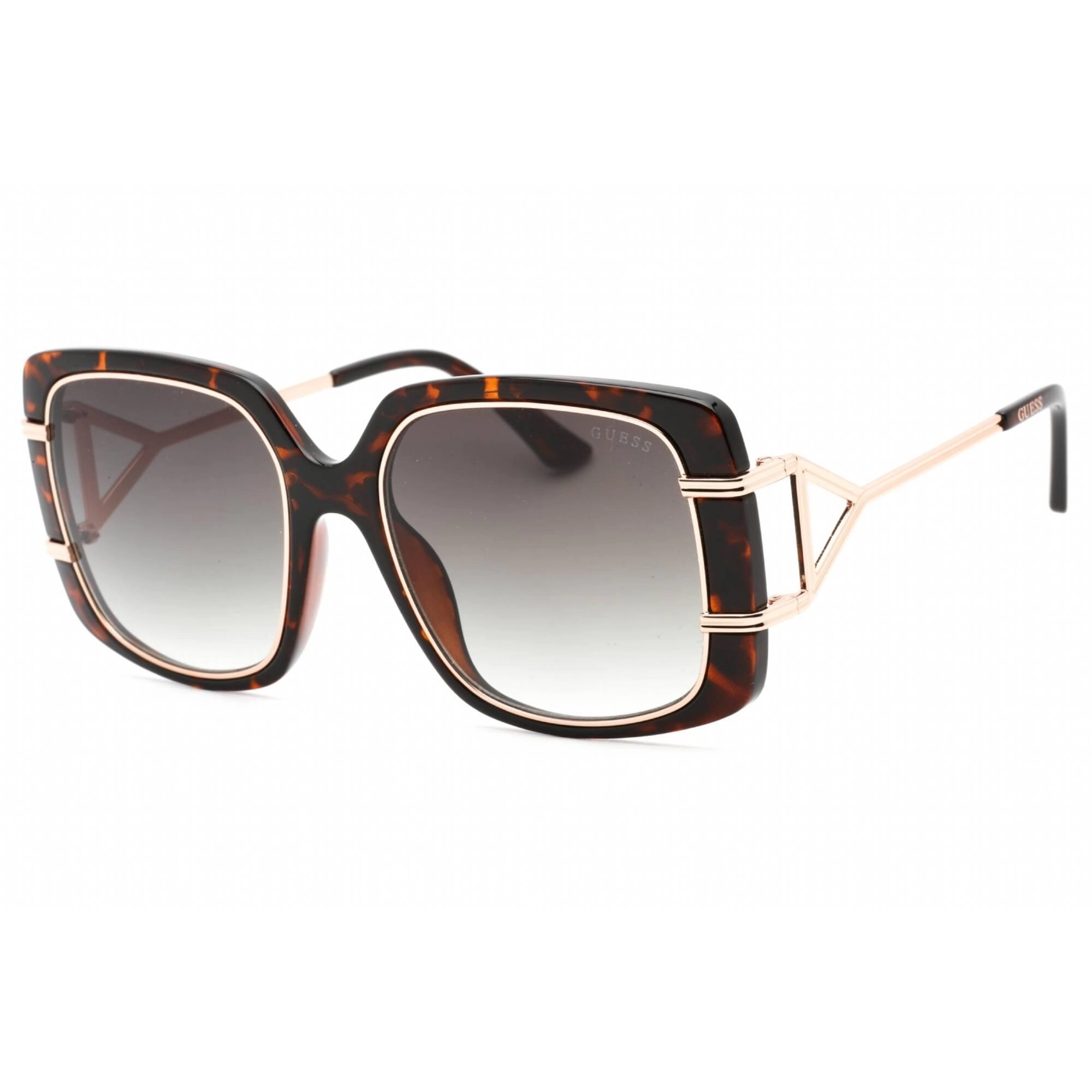 Guess Women's Sunglasses - Dark Havana Plastic Full Rim Rectangular Frame | GU7854 52P
