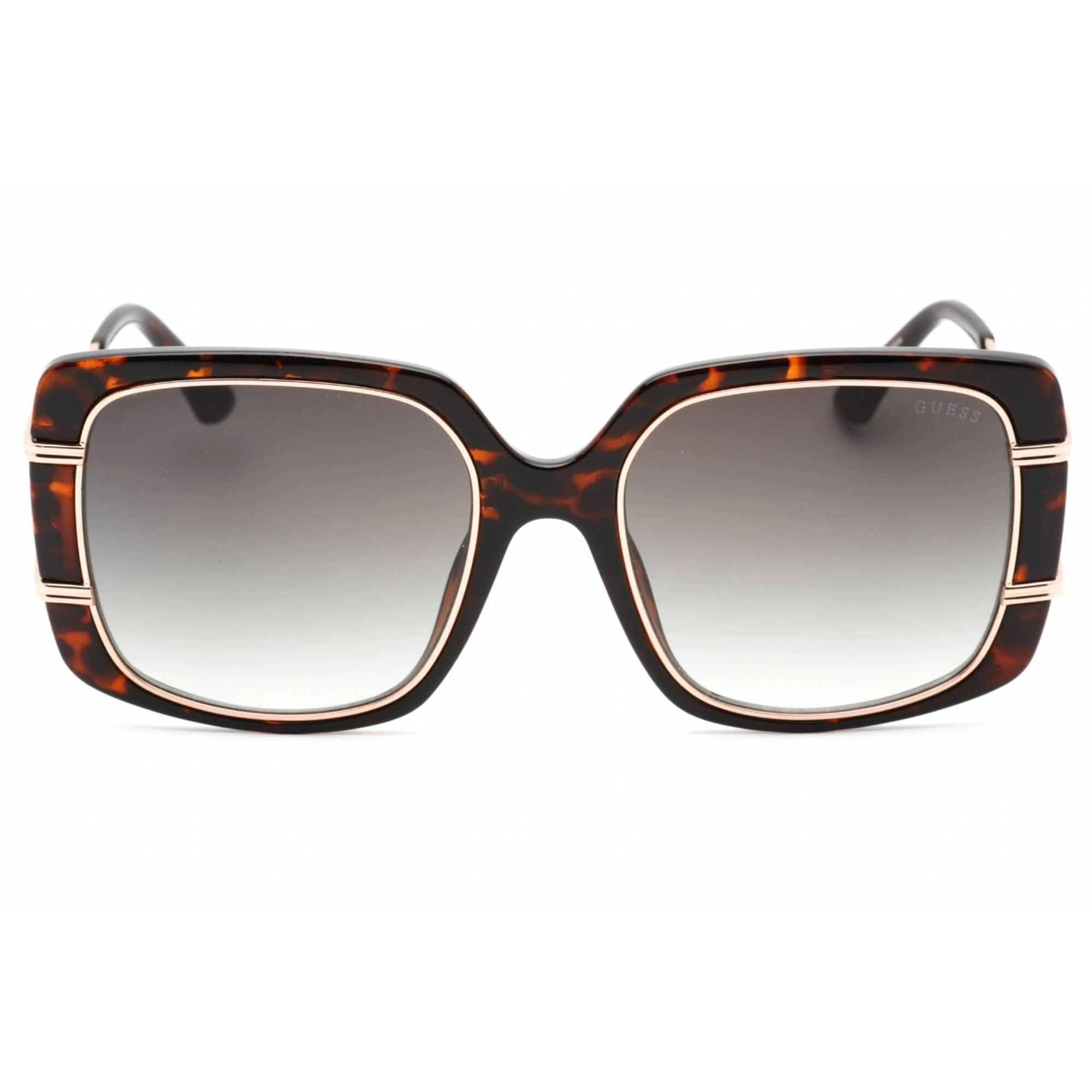 Guess Women's Sunglasses - Dark Havana Plastic Full Rim Rectangular Frame | GU7854 52P