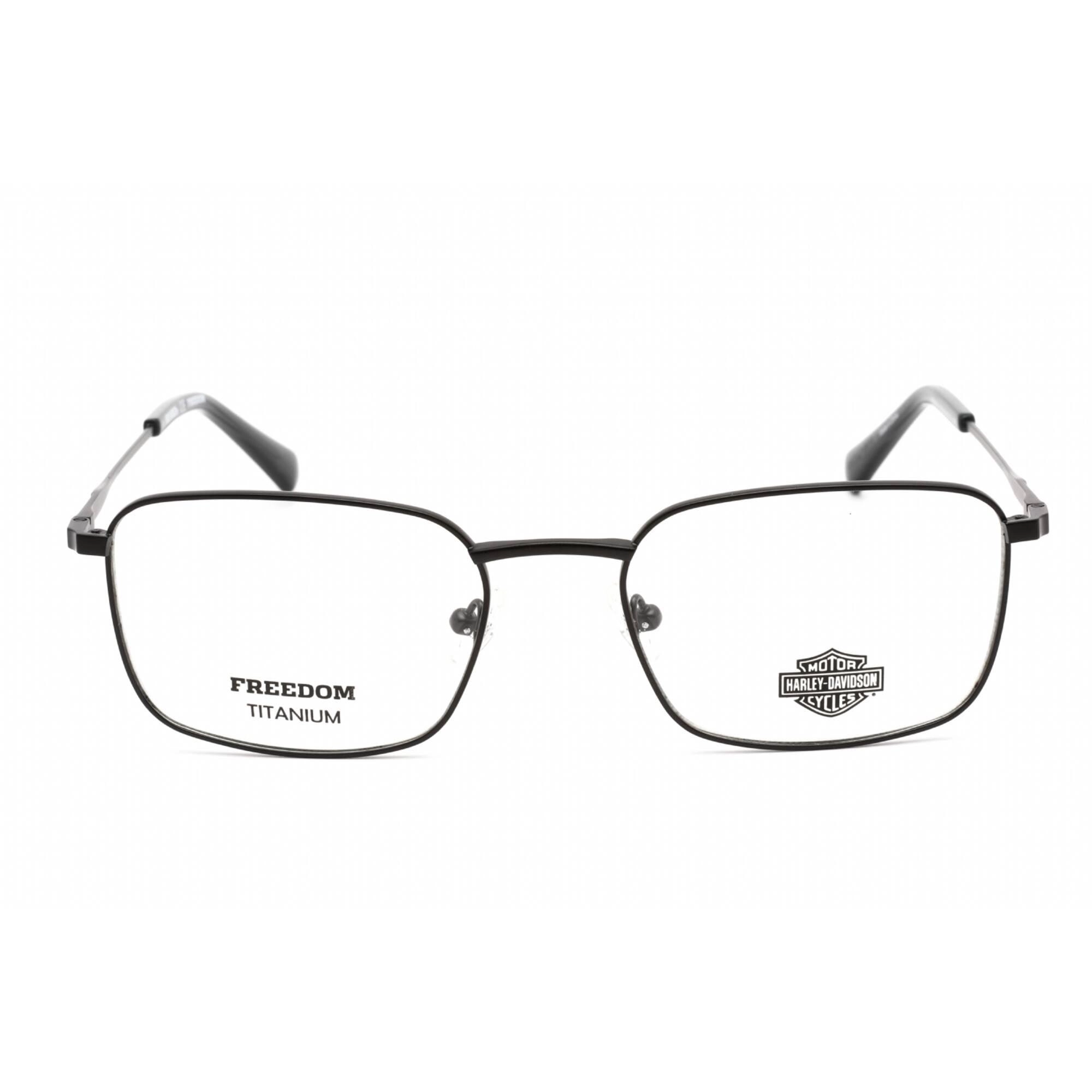 Harley Davidson Unisex Eyeglasses - Rectangular Matte Black Metal Frame | HD9021 002