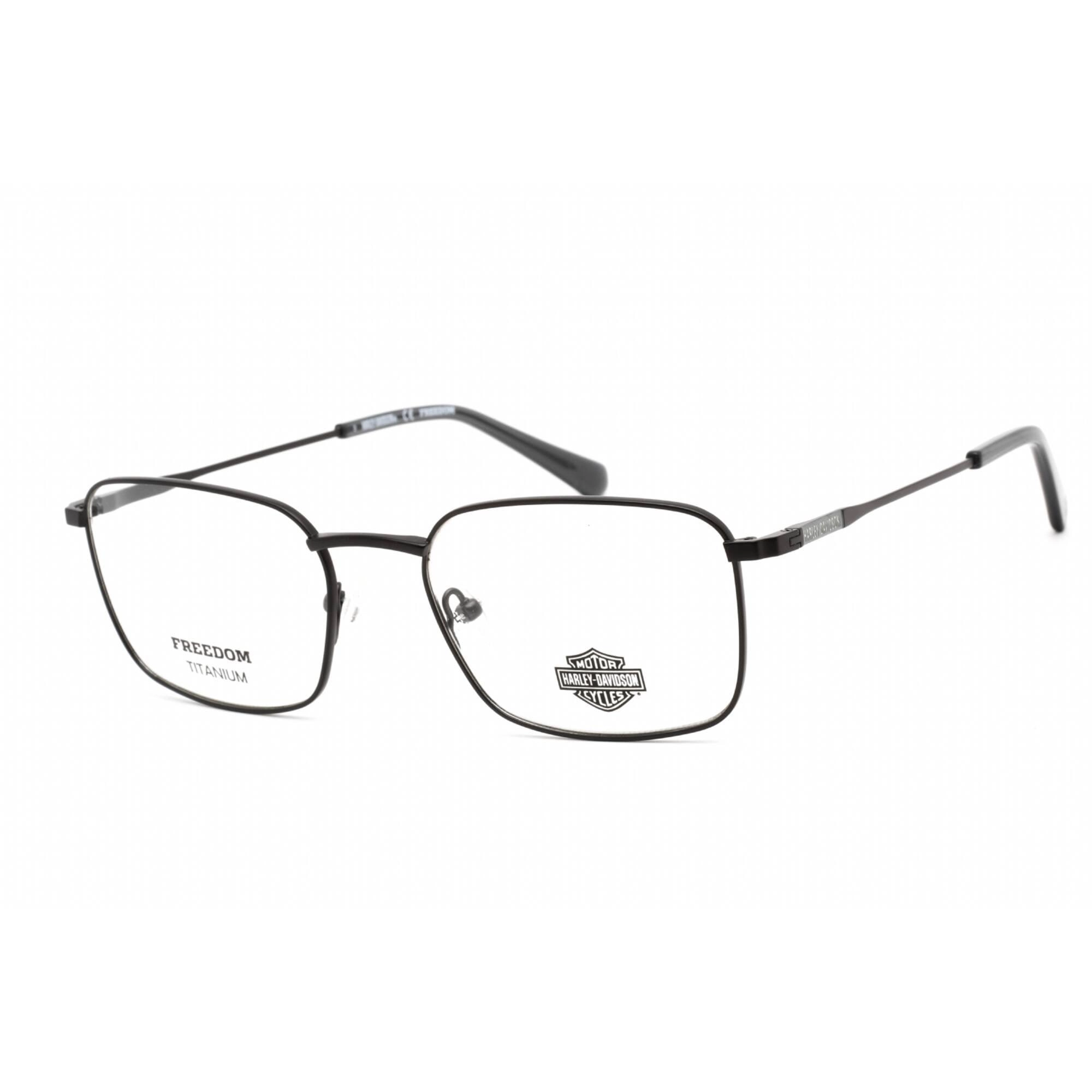 Harley Davidson Unisex Eyeglasses - Rectangular Matte Black Metal Frame | HD9021 002