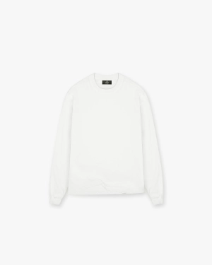 Initial Long Sleeve T-Shirt - Flat White