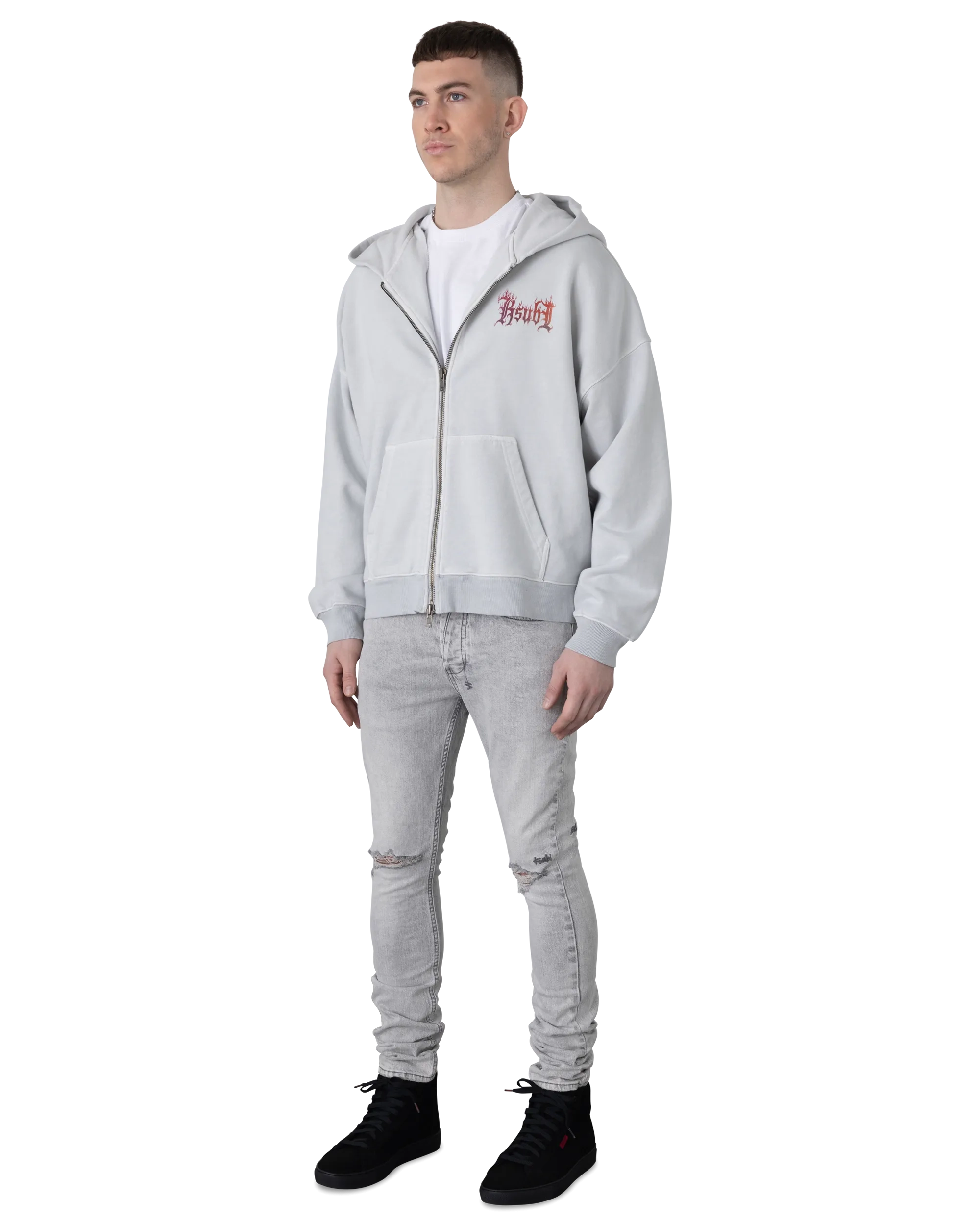 Ksubi Jeans Fuego Ekcess Zip-Up Painted Hoodie
