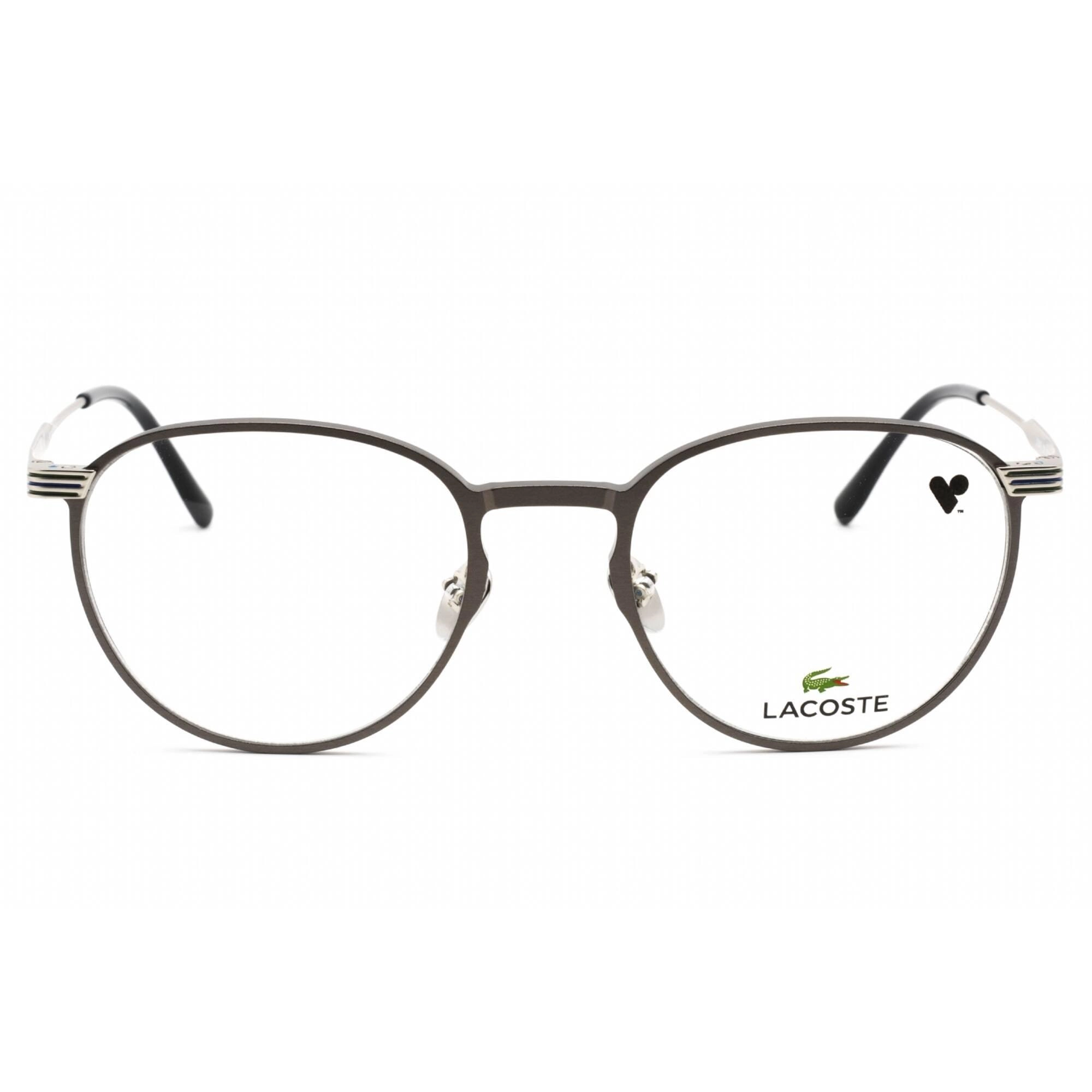 Lacoste Unisex Eyeglasses - Semi Matte Dark Ruthenium Metal Round Frame | L2284E 029