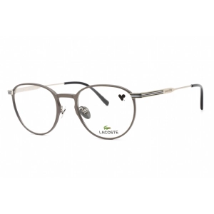 Lacoste Unisex Eyeglasses - Semi Matte Dark Ruthenium Metal Round Frame | L2284E 029