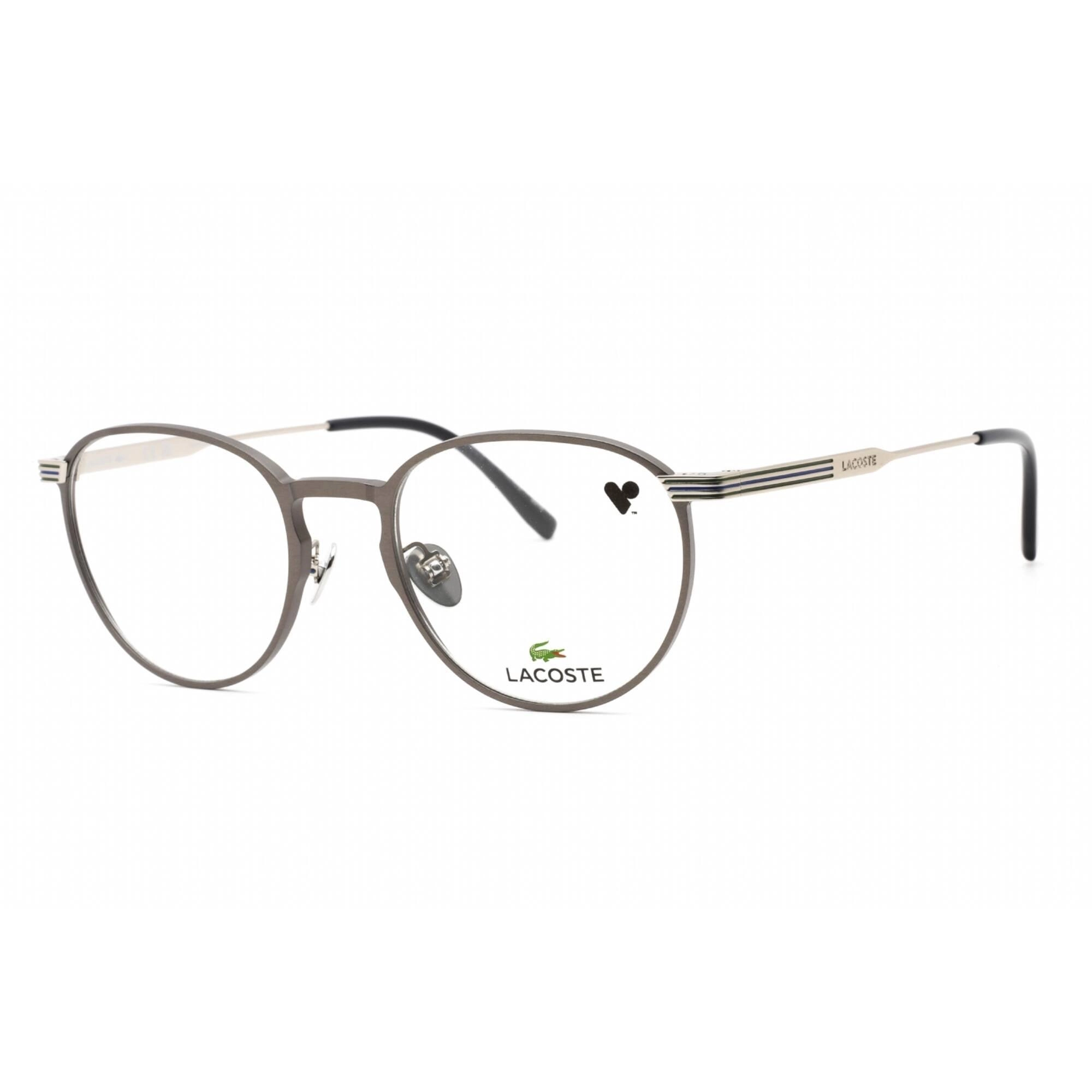 Lacoste Unisex Eyeglasses - Semi Matte Dark Ruthenium Metal Round Frame | L2284E 029