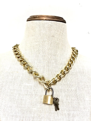Lock and key  choker necklace