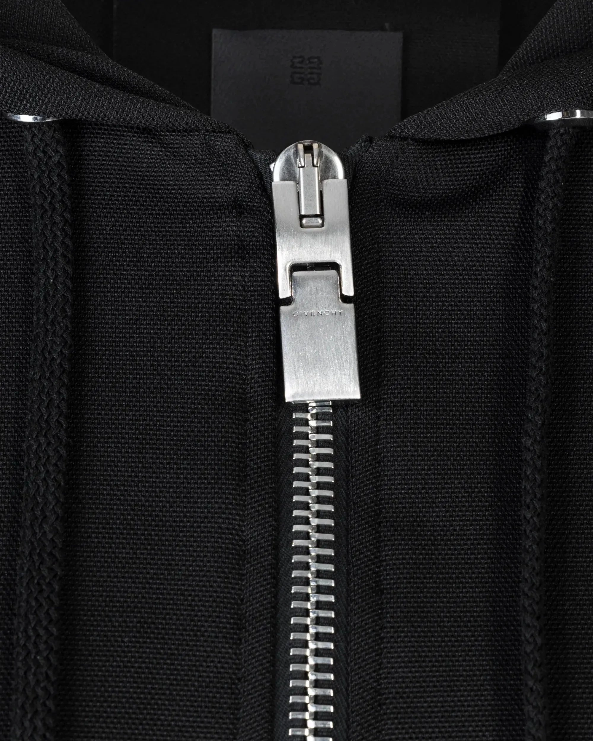 Logo Tape Cropped Zip Up Hoodie