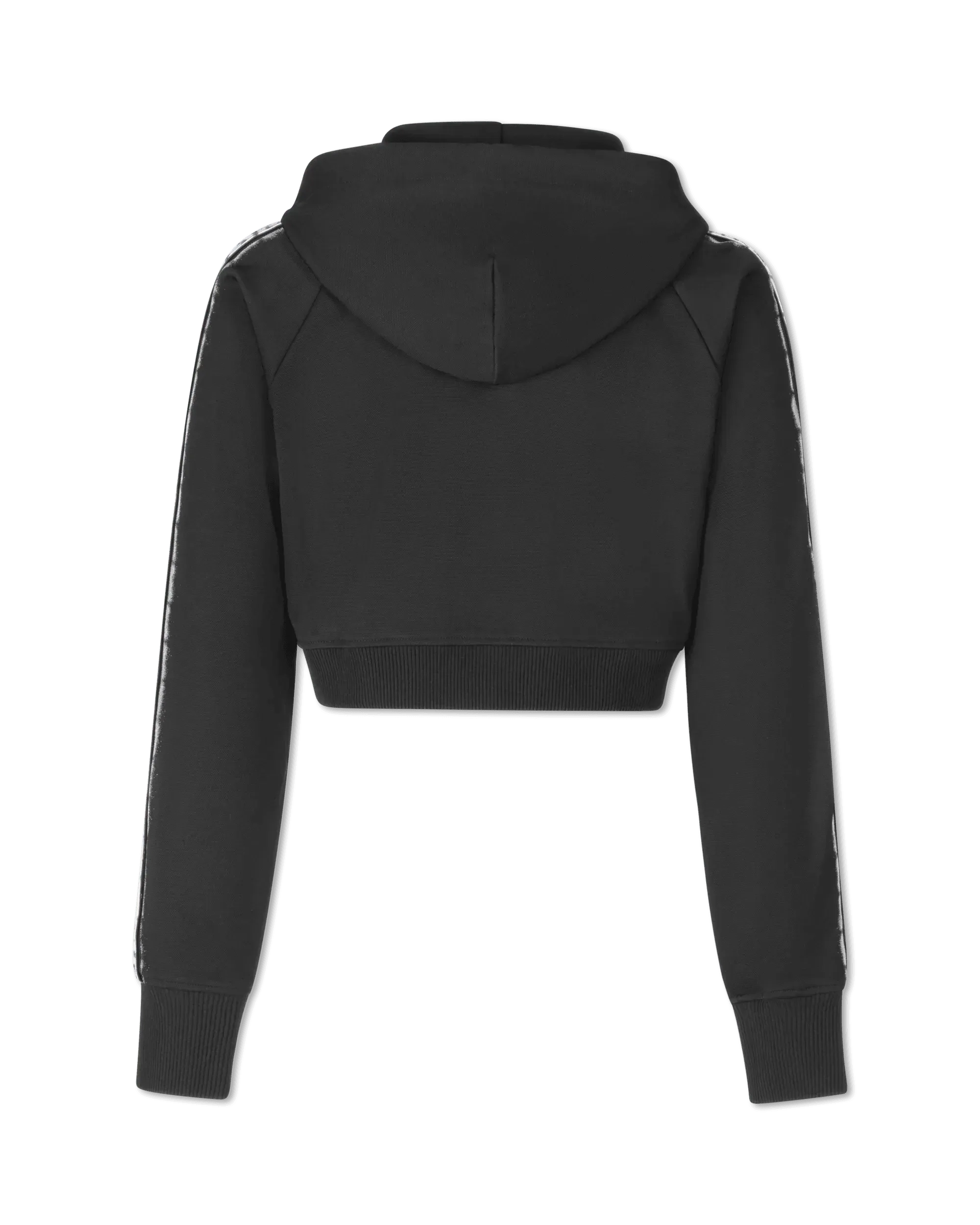Logo Tape Cropped Zip Up Hoodie