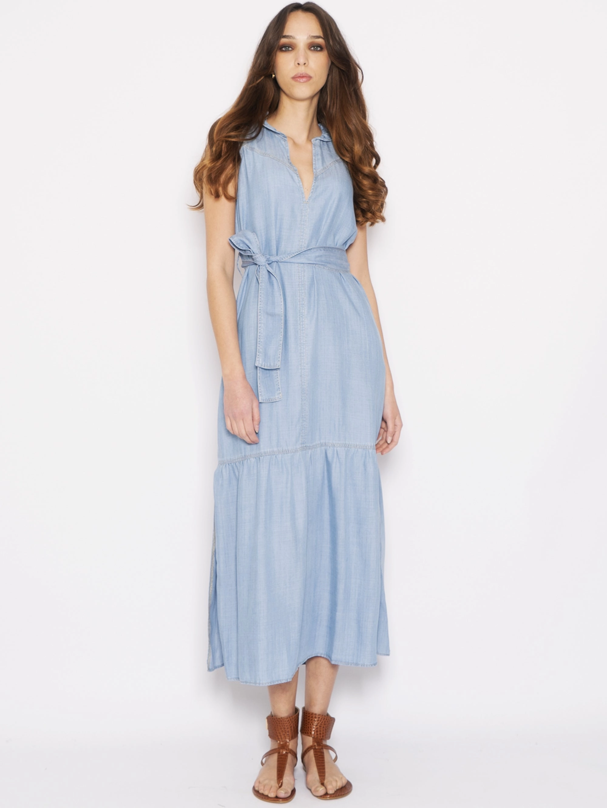 Long Dress in Light Denim