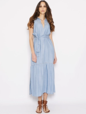 Long Dress in Light Denim