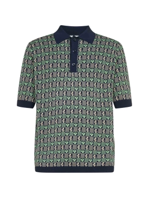 Malo Clover Intarsia Straight Hem Polo Shirt
