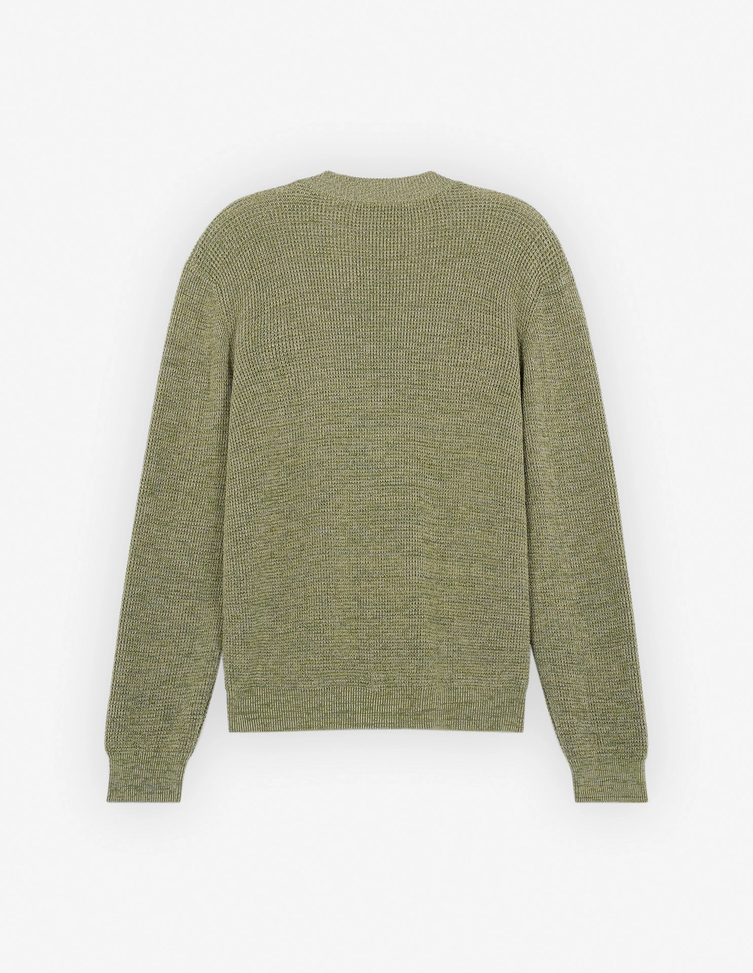 Men's Maison Kitsune Handwriting Comfort Cardigan Khaki Green Melange