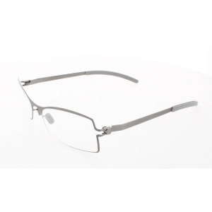 Mykita Unisex Eyeglasses - Grey Metal Rectangular Full Rim Frame | NO1-ANIA-GREY-DEMO