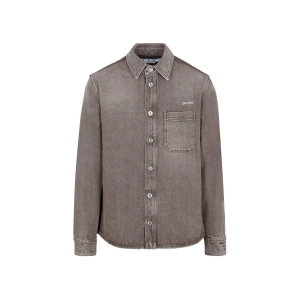 Off-White Buttoned Long-Sleeved Denim Shirt
