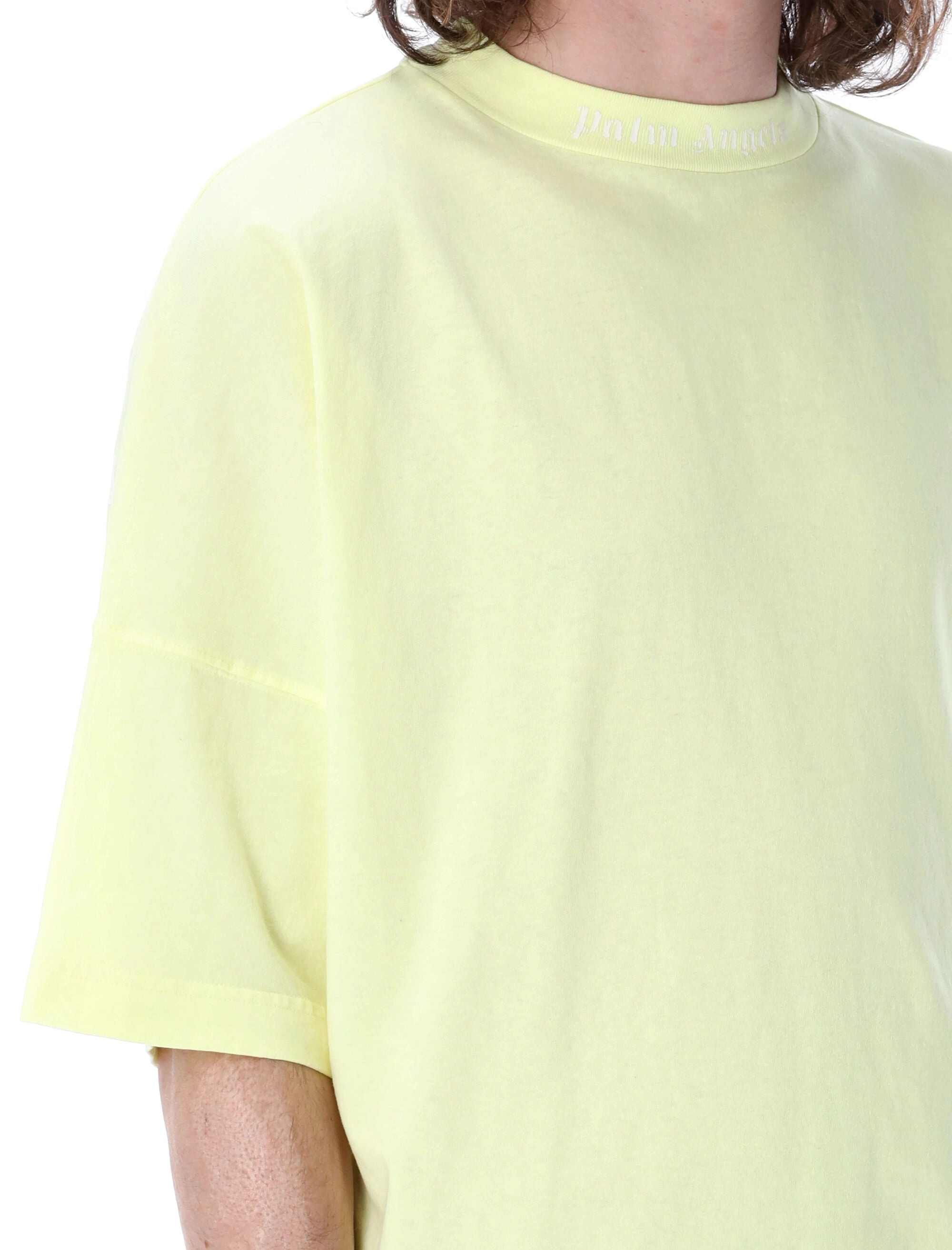 Palm Angels Logo Printed Short Sleeved Mockneck T-Shirt
