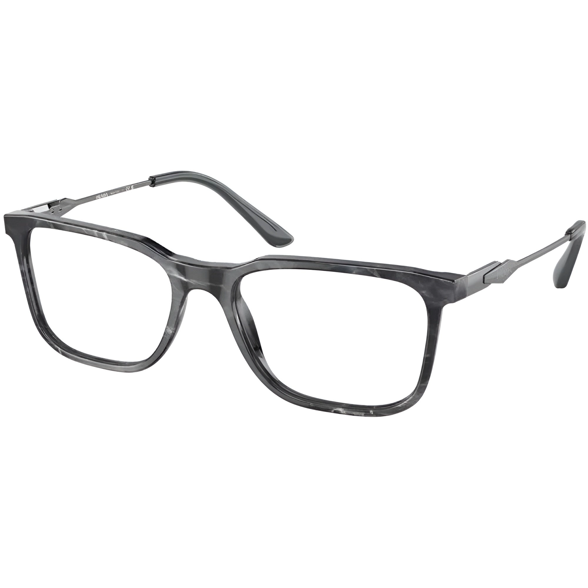 Prada Men's Eyeglasses - Graphite Stone Plastic Full Rim Square Frame | 0PR05ZV 13F1O1