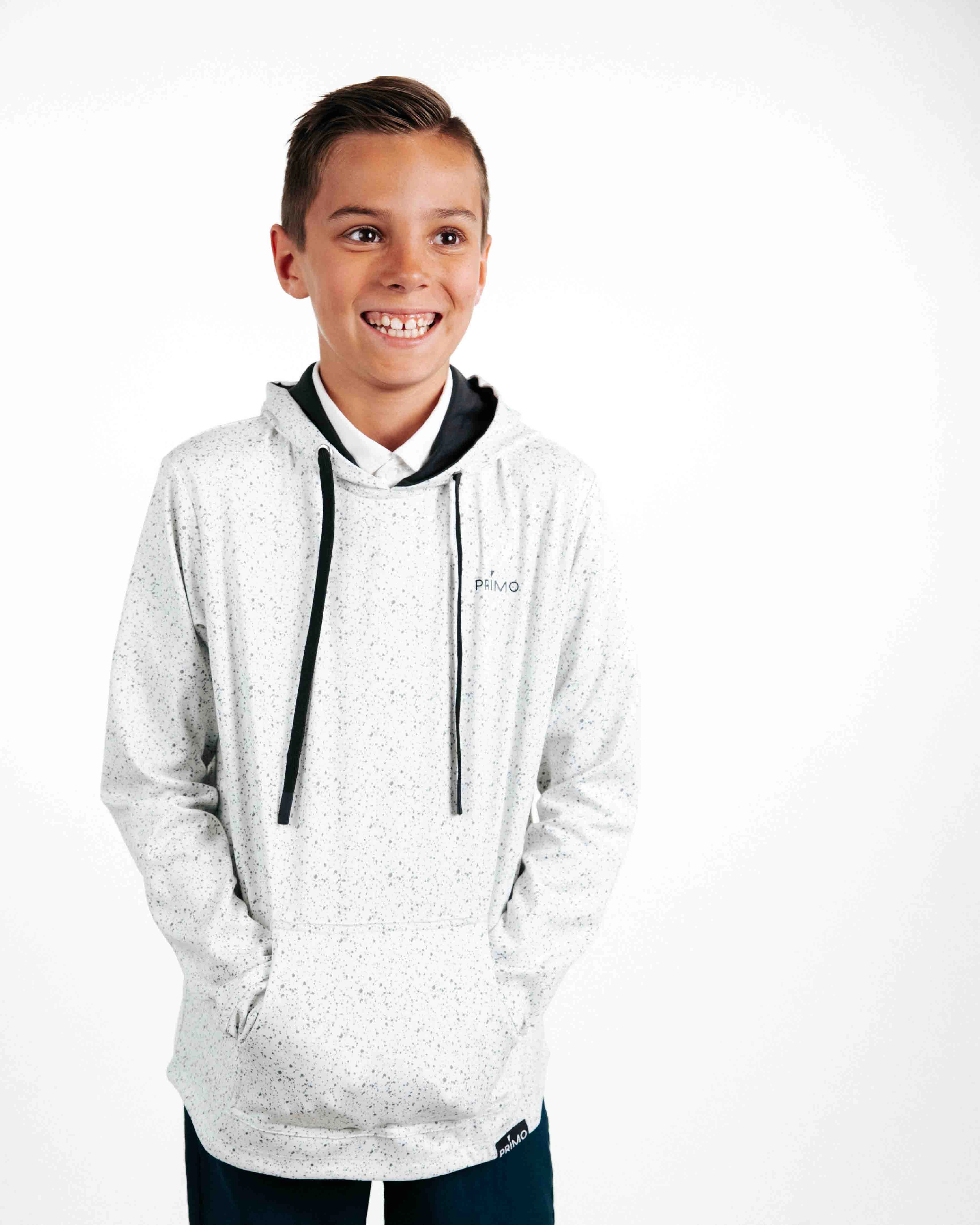 Primo Youth Hoodie - Speckled White