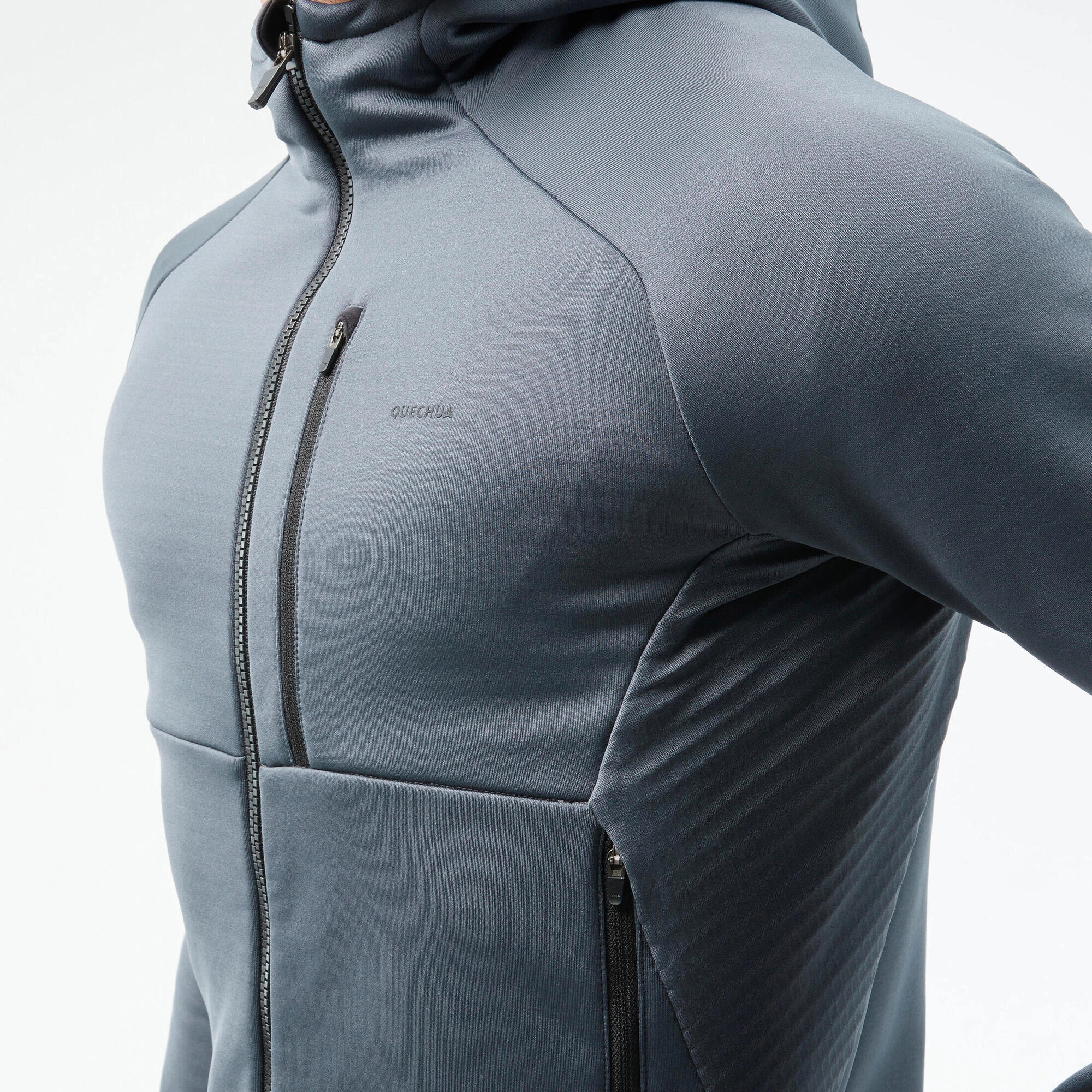 Quechua Men's MH520 Hood Hiking Fleece Jacket