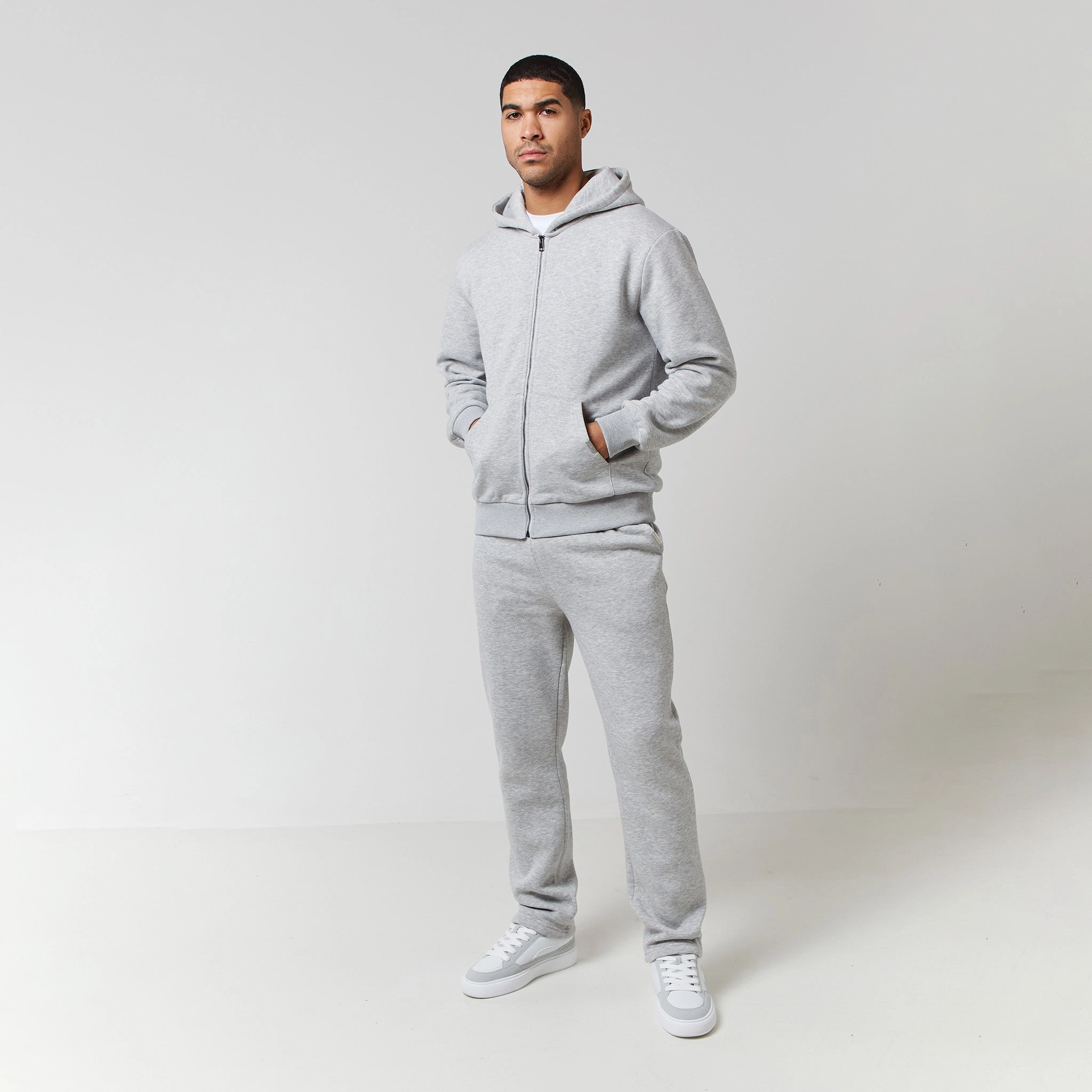 Relaxed Fit Open Hem Jogger | Grey Marl