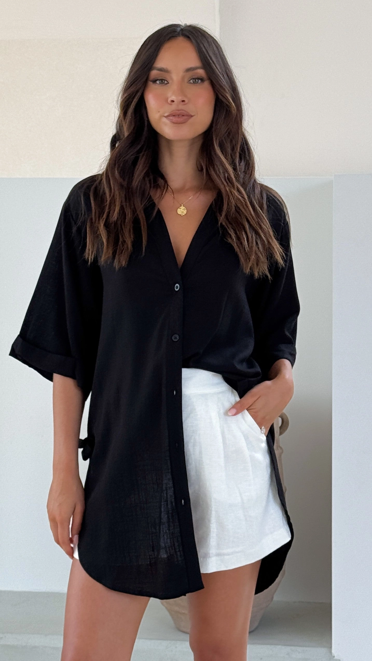 Samson Button Up Shirt - Black