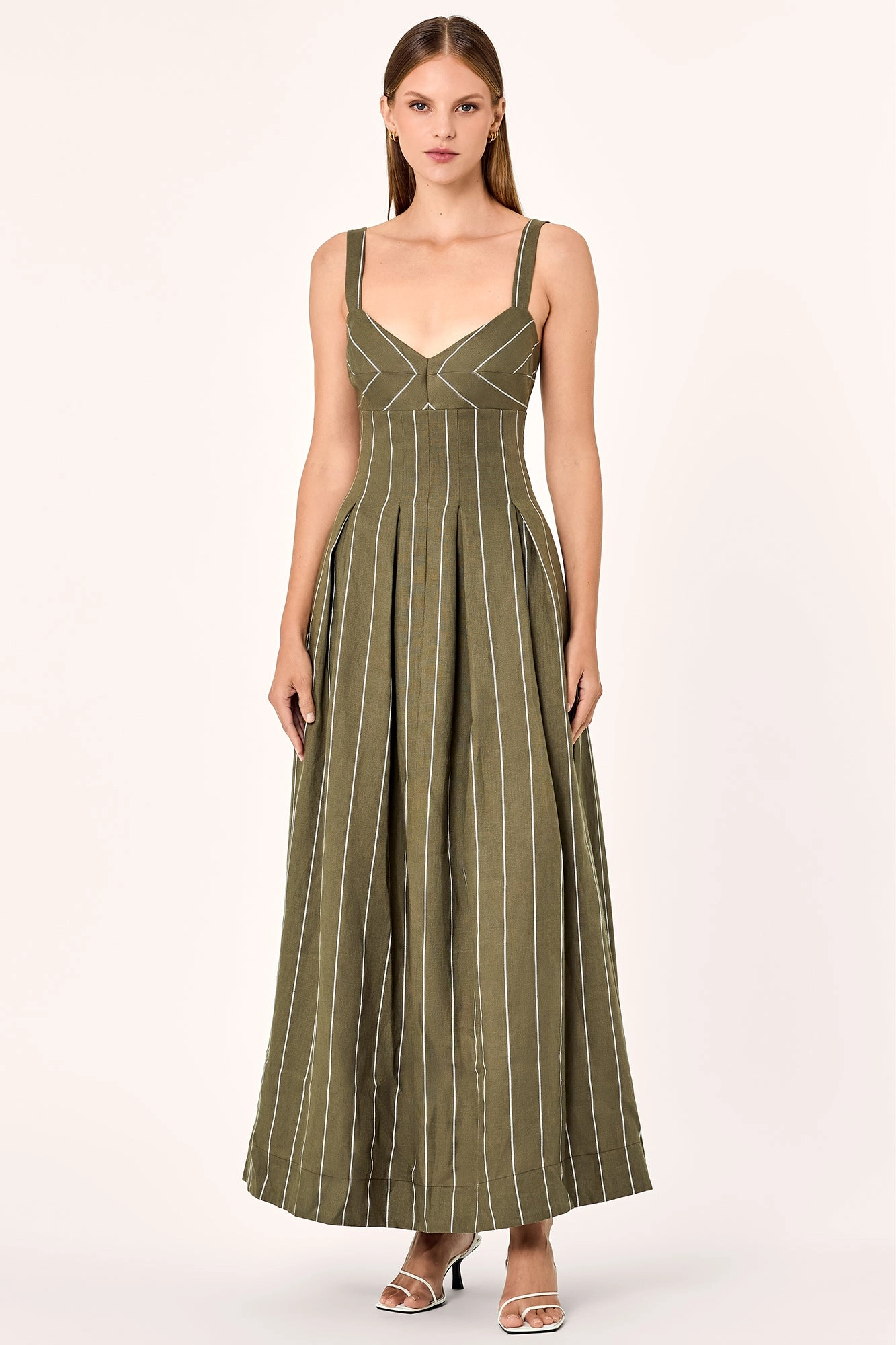 Selene Dress - Olive/Milk