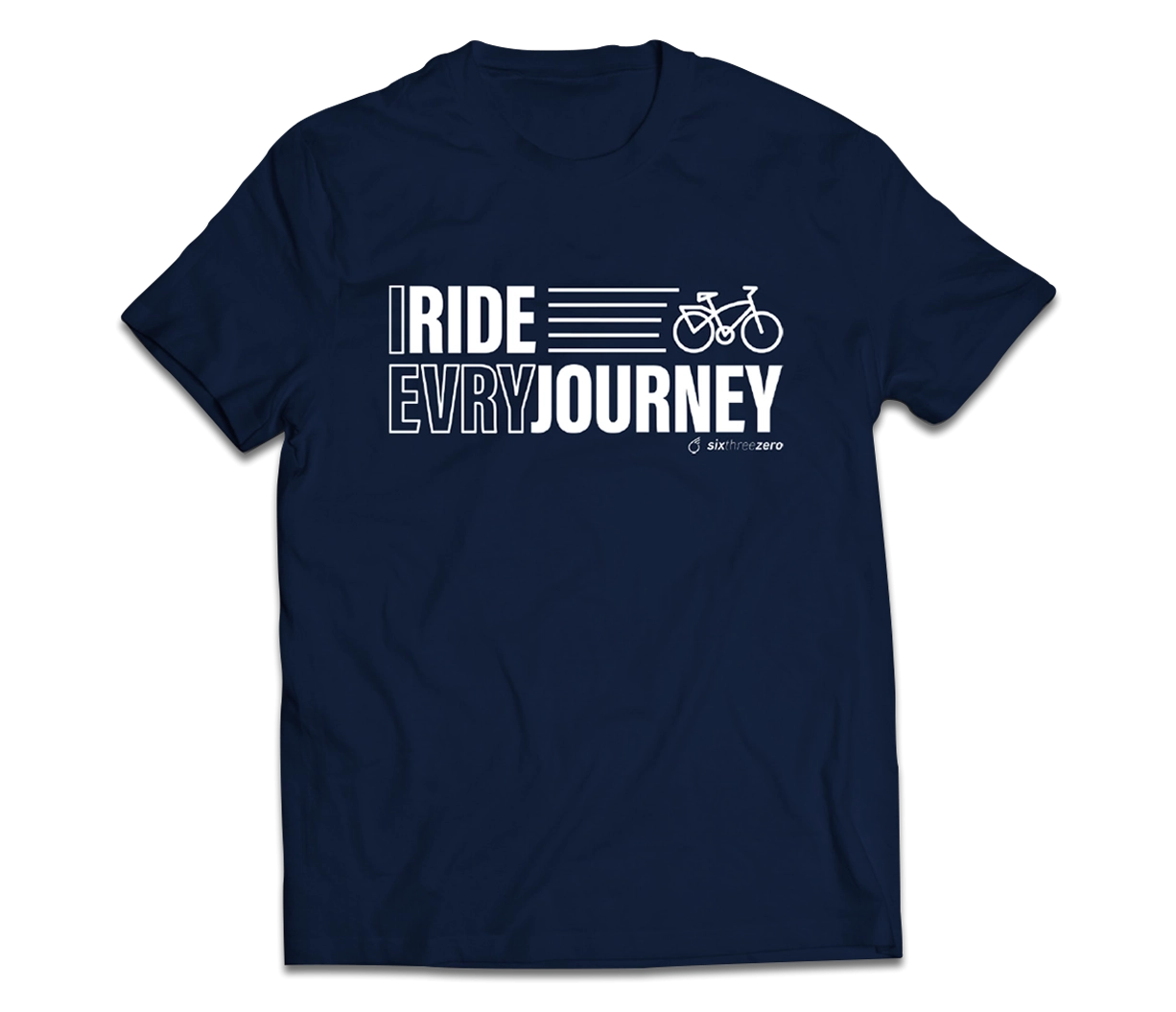 sixthreezero EVRYjourney Premium Short Sleeve Crew Pageant Blue White 100% Cotton Unisex Shirt