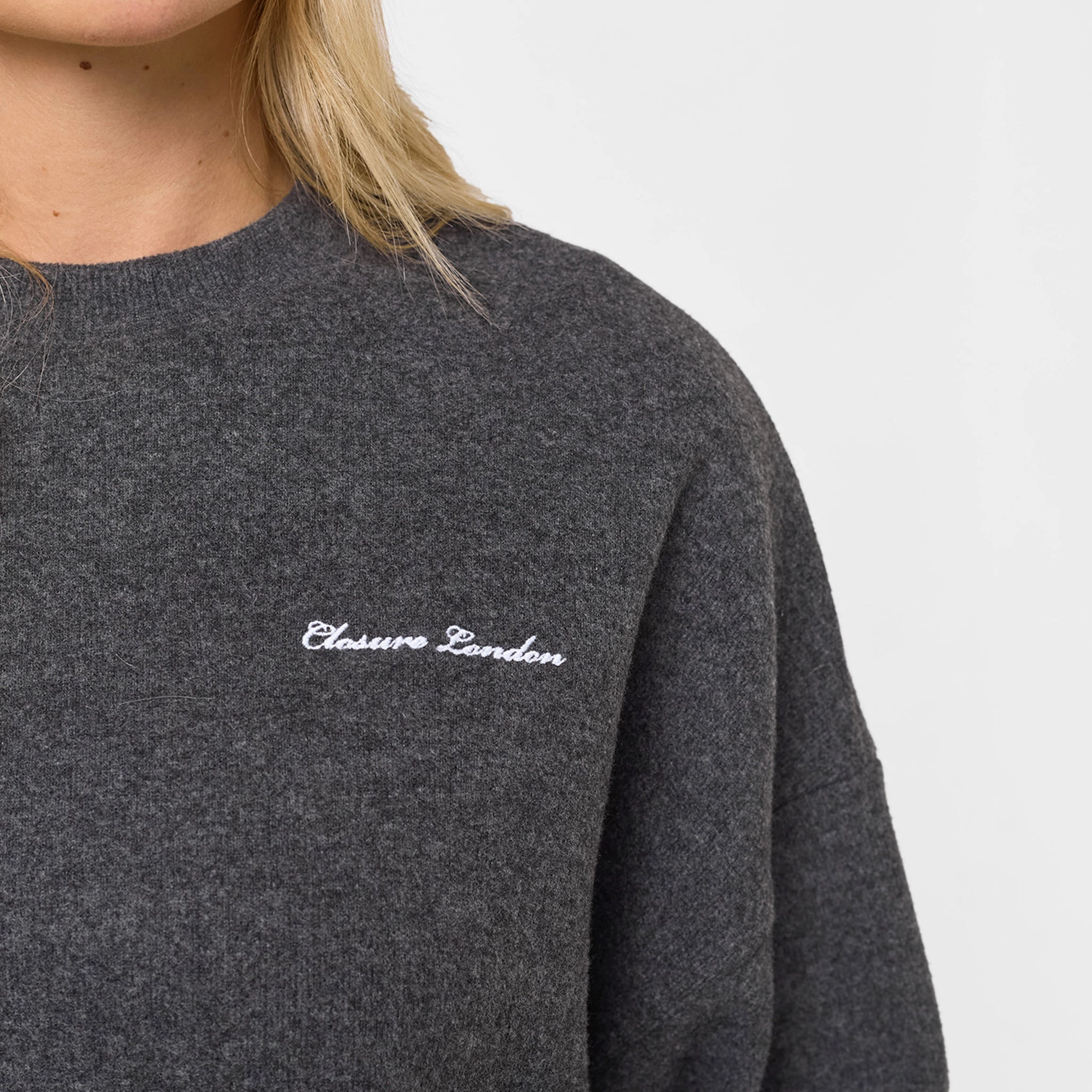 Soft Knit Crewneck I Charcoal