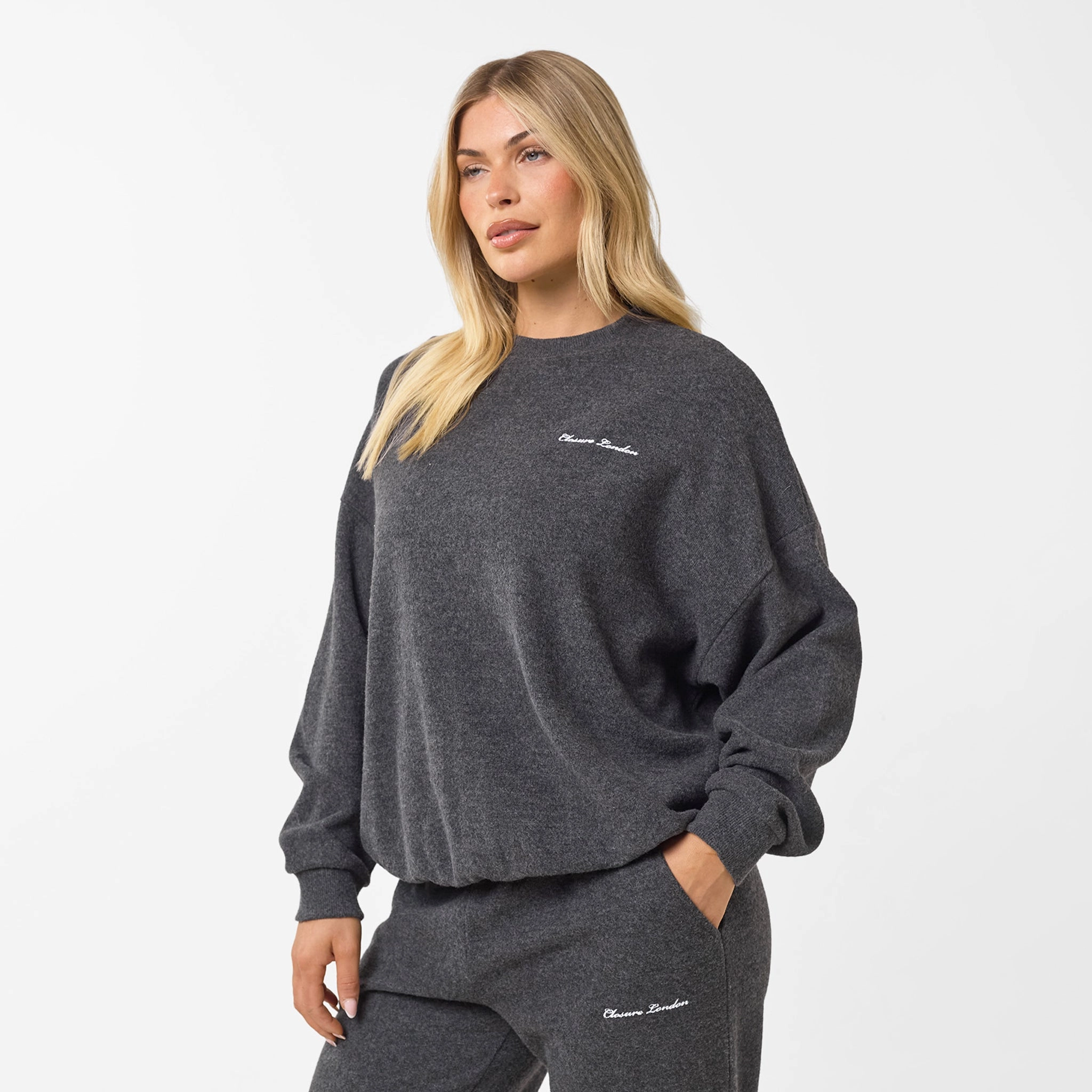Soft Knit Crewneck I Charcoal