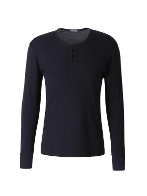 Tom Ford Buttoned Crewneck Long-Sleeved T-Shirt