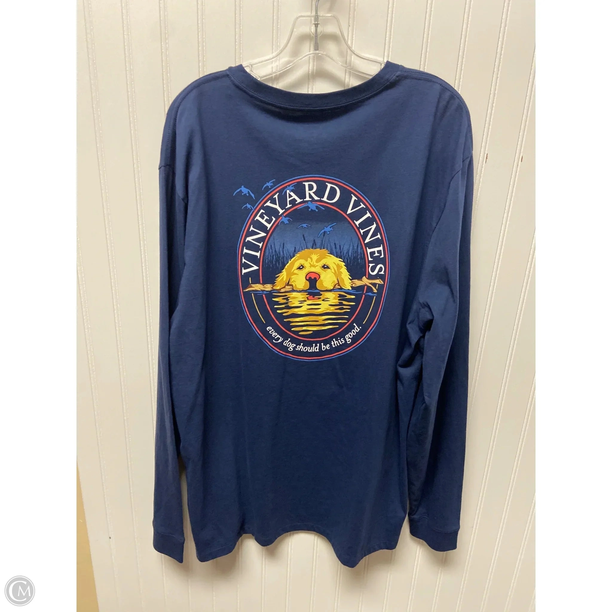 Top Long Sleeve Basic By Vineyard Vines In Blue, Size: Xl