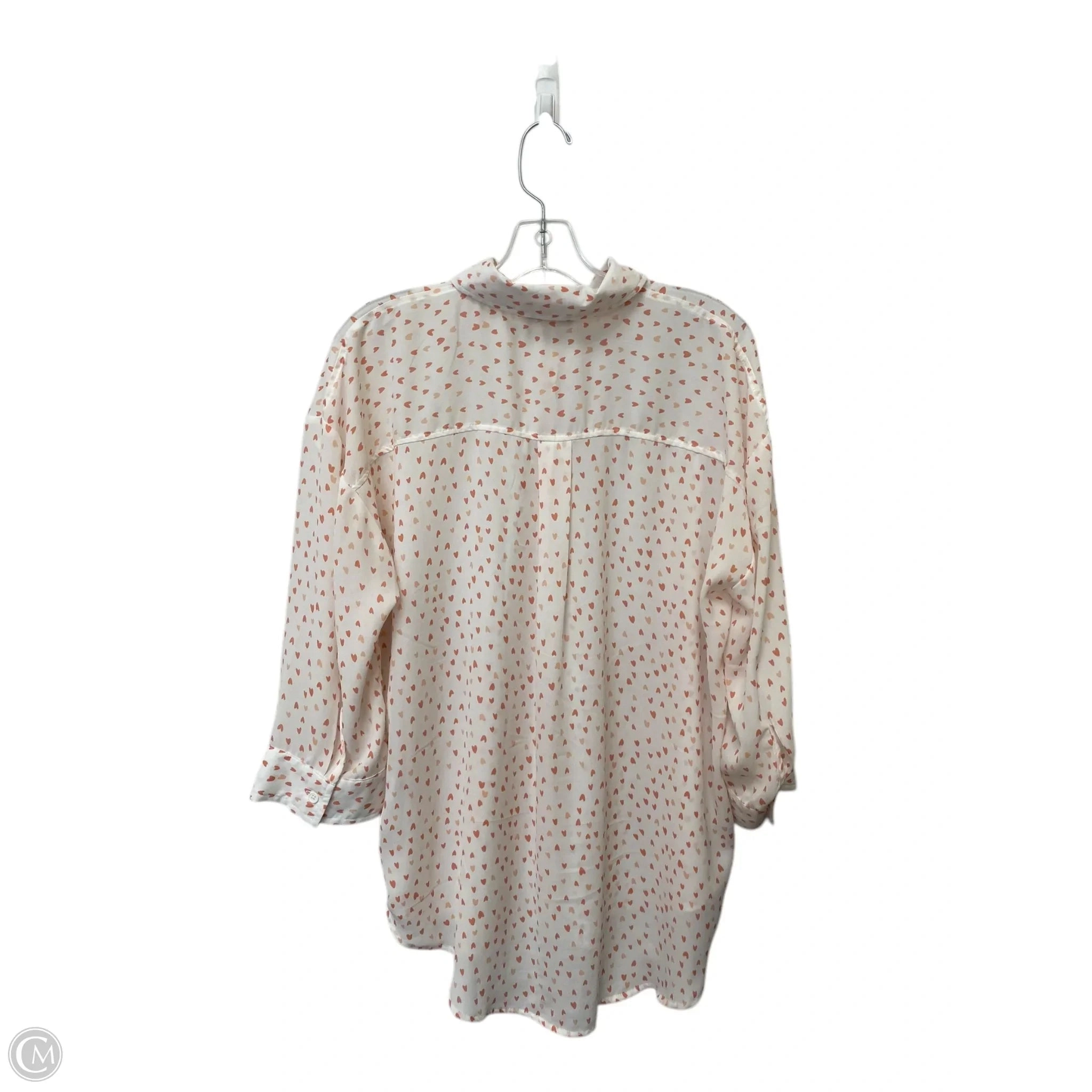 Top Long Sleeve By Cupio In Pink & White, Size: Xl
