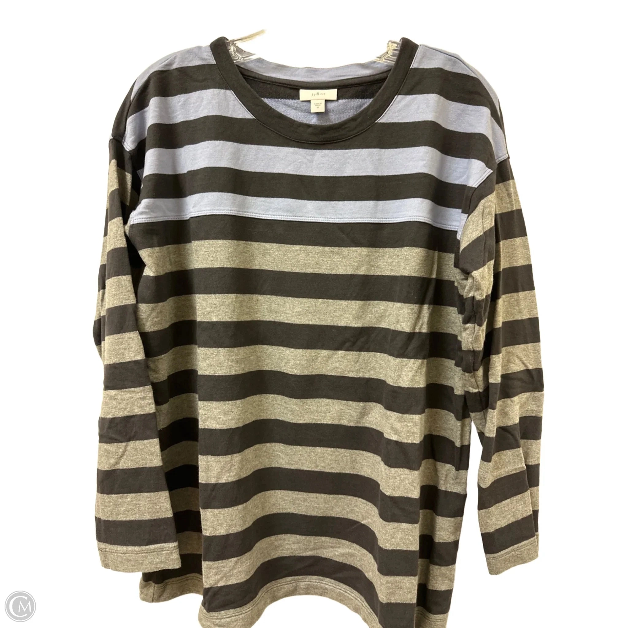 Top Long Sleeve By J. Jill In Blue & Grey, Size: M