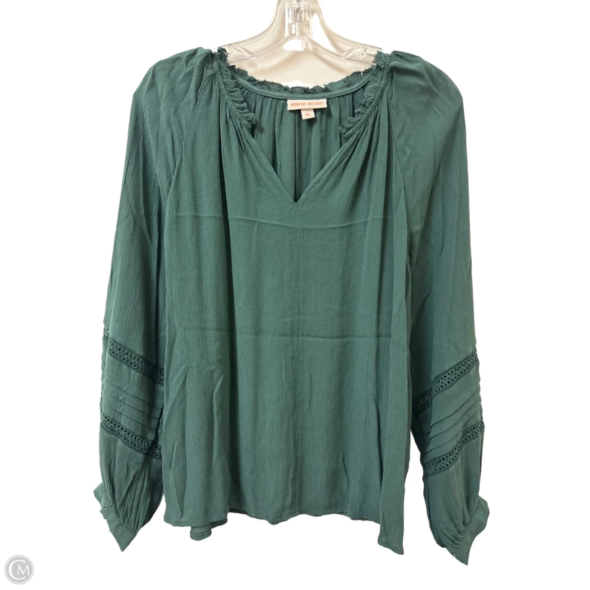 Top Long Sleeve By Knox Rose In Green, Size: S