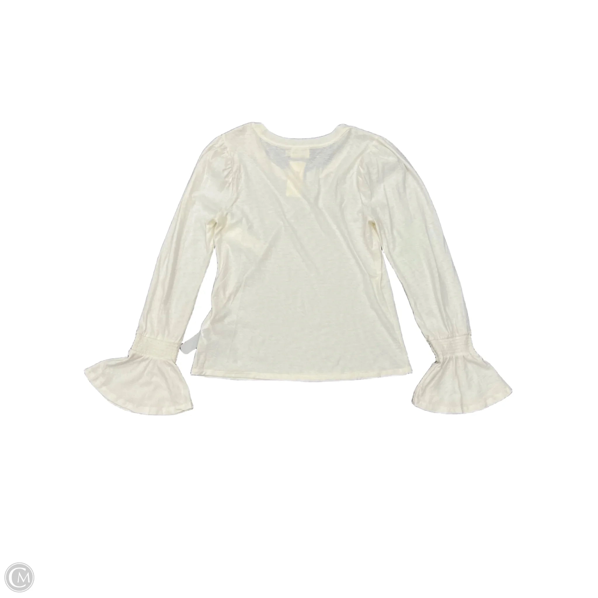 Top Long Sleeve By Nation In Cream, Size: L